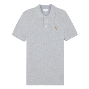 Maison Kitsune Fox Head Patch Polo Light Grey Melange