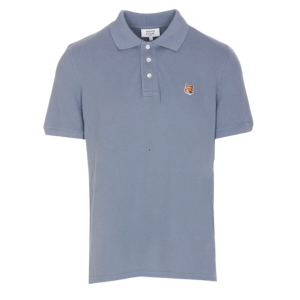 Maison Kitsune Fox Head Patch Polo Moonlight Blue