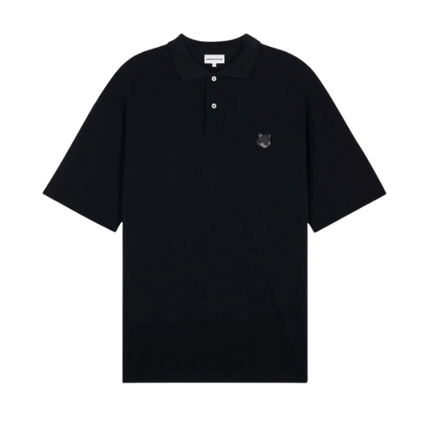 Maison Kitsune Bold Fox Head Patch Comfort Polo Black