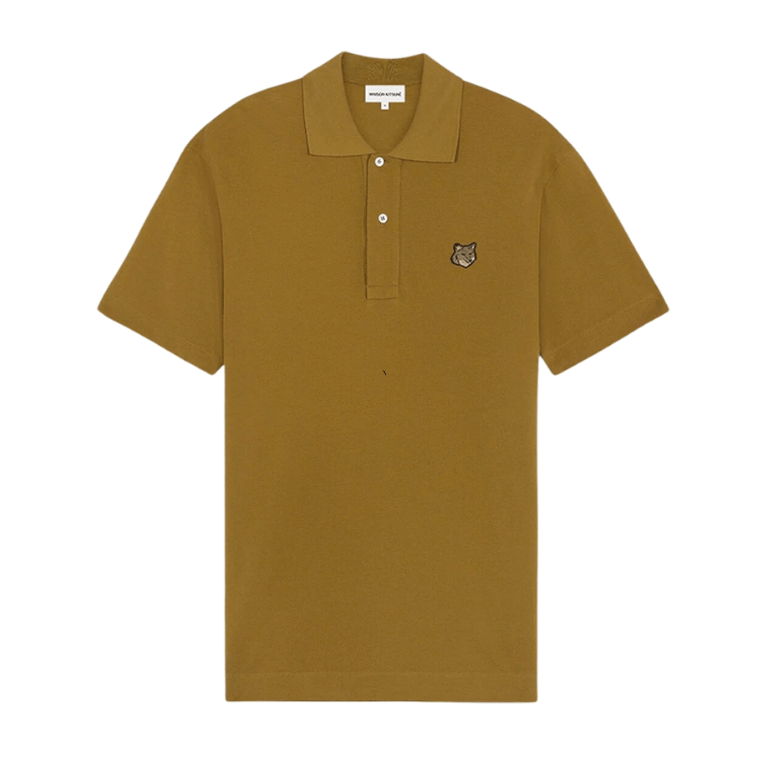Maison Kitsune Bold Fox Head Patch Comfort Polo Khaki Green