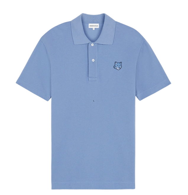 Maison Kitsune Bold Fox Head Patch Comfort Polo Hampton Blue