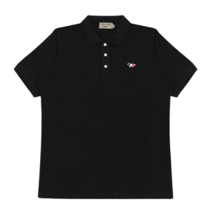 Maison Kitsune Tricolor Fox Patch Classic Polo Black