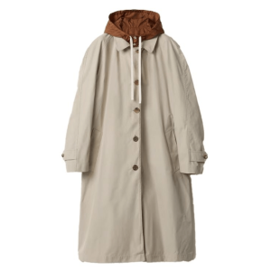 Reversible oversized single cotton technical coat