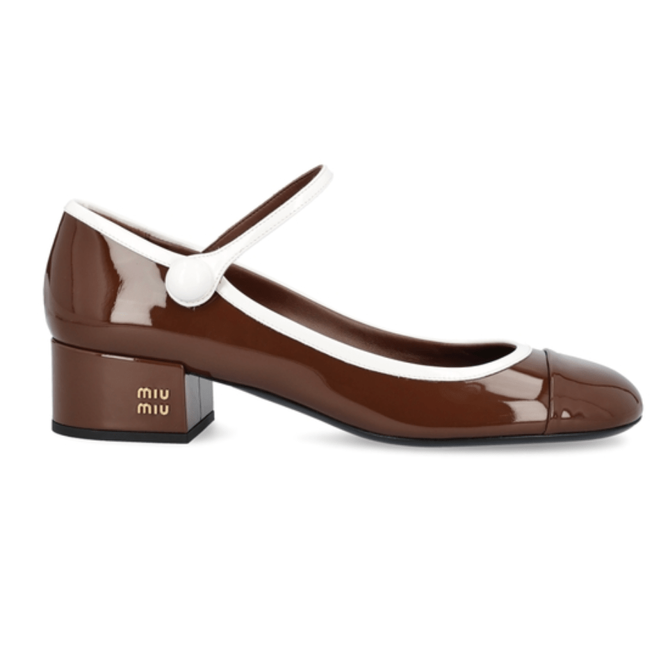 Patent leather mary jane pumps heel