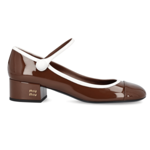 Patent leather mary jane pumps heel