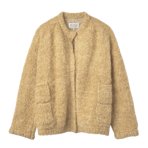 Numbering Logo Knit Cardigan - Beige