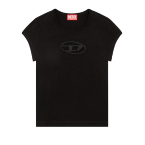 (W) Diesel T-Angie Peekaboo Logo T-Shirt Black