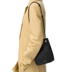 Pebble pouch in smooth calfskin - BLACK