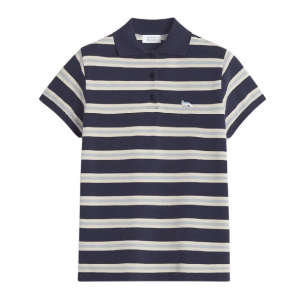BABY FOX PATCH MULTI STRIPES POLO  Ink blue