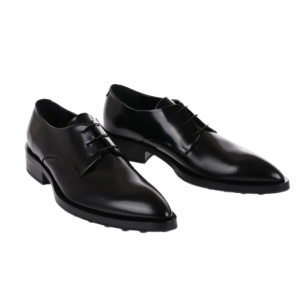 Point toe calfskin lace-up shoes
