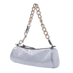 Cindy Cylinder Tote Bag - Silver