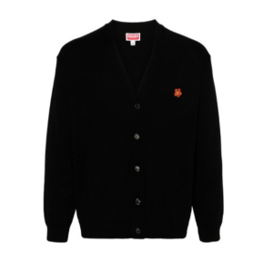 BOKE FLOWER WOOL CARDIGAN BLACK