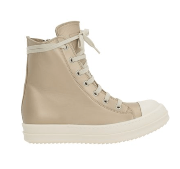 Leather high top sneakers - beige