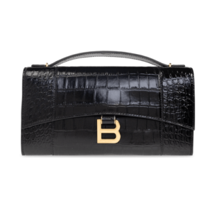 Hourglass Crocodile Effect Leather Tote Bag