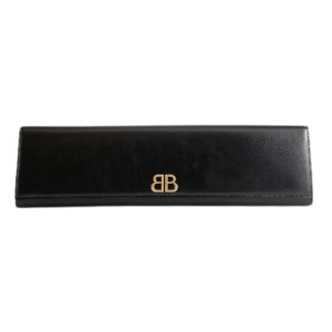 BB Logo Leather Maxi Clutch Bag