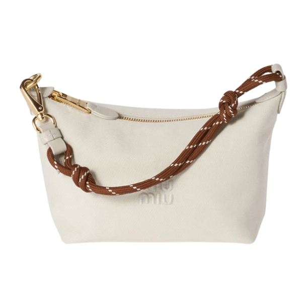 Miu Miu Gabardine Pouch Plaster White Chalk White