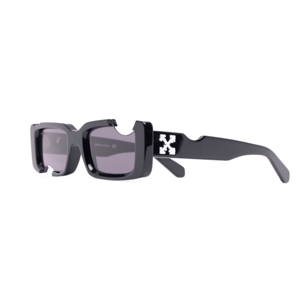 OFF-WHITE Cady Cut-Out Rectangular Frame Sunglasses Black/White/Grey
