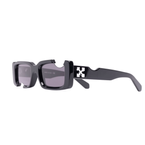 OFF-WHITE Cady Cut-Out Rectangular Frame Sunglasses Black/White/Grey