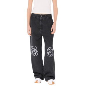 (W) Loewe Anagram Baggy Denim Jeans Black