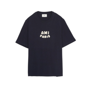 Navy Cotton Ami Paris Patch T-Shirt