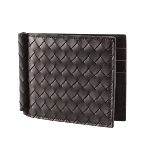 Bottega Veneta Money Clip Bi-Fold Wallet Dark Brown