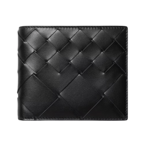 Bottega Veneta Intrecciato Leather Bi-Fold Wallet Black