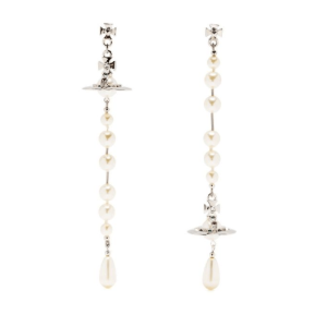 ORB Pearl Embellished Earrings silver