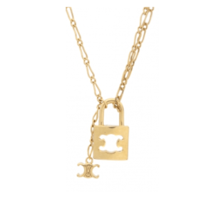 Triomphe Lock Necklace - Gold Finish Brass