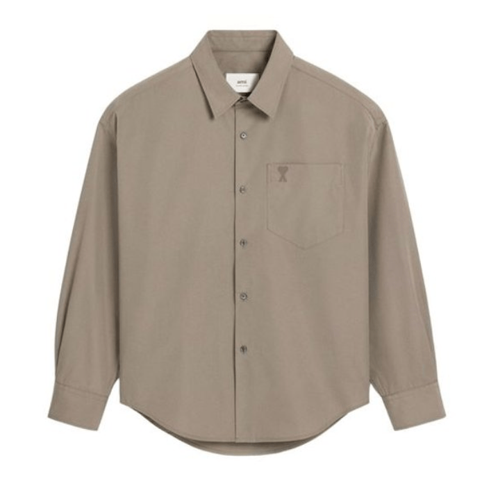 Beige cotton army d'court boxy shirt