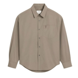 Beige cotton army d'court boxy shirt