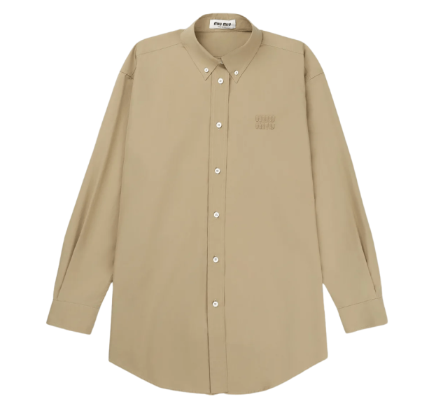 Logo Poplin Overfit Shirt - Khaki 
