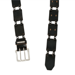 Panel Detail Leather Belt