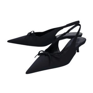 Knife Bow Slingback - Black 