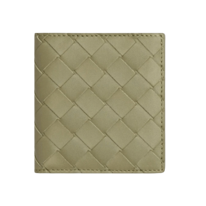 Bottega Veneta Intrecciato Slim Bi-Fold Wallet Travertine Parakeet