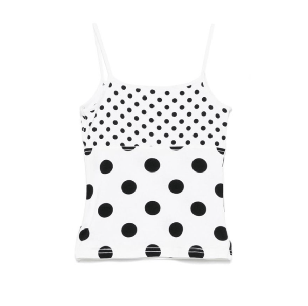 Dot Print Cotton Sleeveless Top