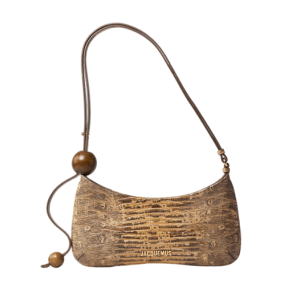  Bijou Pearl Leather Shoulder Bag - Brown