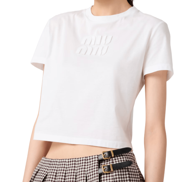 Embroidered Logo Cotton Short Sleeve T-Shirt - White