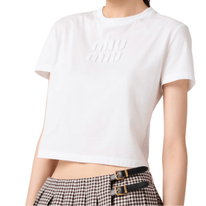 Embroidered Logo Cotton Short Sleeve T-Shirt - White