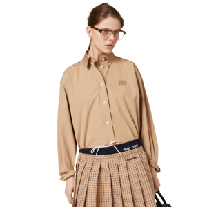 Logo Poplin Overfit Shirt - Khaki 
