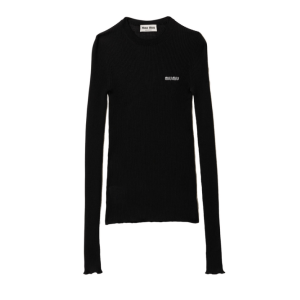 Cashmere and Silk Slim Fit Knit - Black 