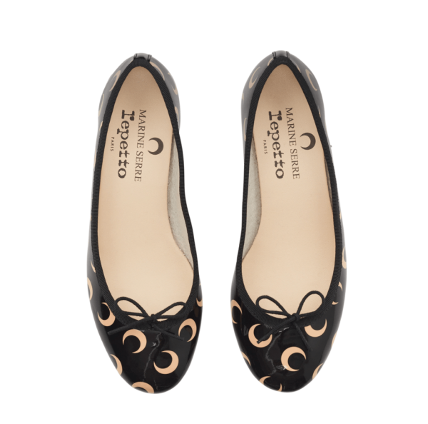 Marine Serre X Repetto Moon Printed Leather Camille Inverse Tan