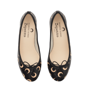 Marine Serre X Repetto Moon Printed Leather Camille Inverse Tan