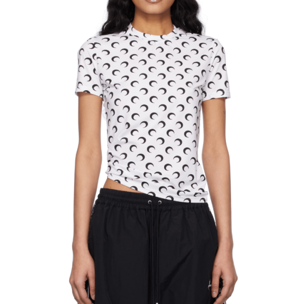 Recycled Moon Jersey Second Skin Short Sleeves Top - White