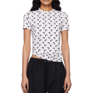 Recycled Moon Jersey Second Skin Short Sleeves Top - White