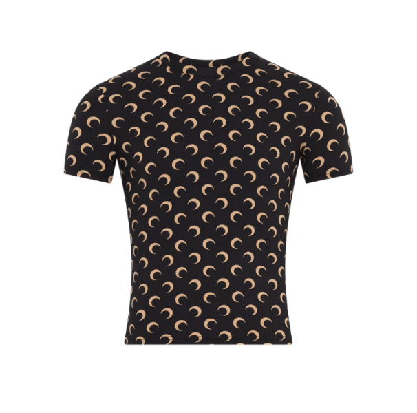 Recycled Moon Jersey Second Skin Short Sleeves Top - black