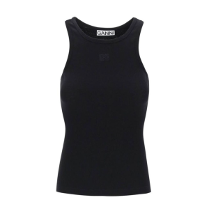 BLACK SOFT COTTON RIB TANK TOP