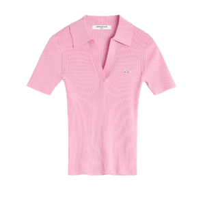 BABY FOX PATCH FINE RIBBED POLO - Fraise