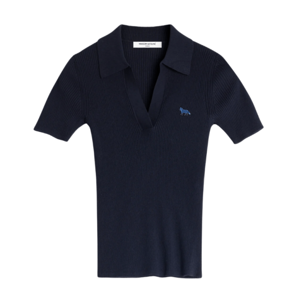 BABY FOX PATCH FINE RIBBED POLO -  navy  