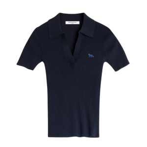 BABY FOX PATCH FINE RIBBED POLO -  navy  