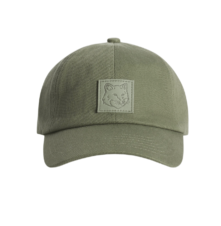 BOLD FOX HEAD LEATHER PATCH 6P CAP - Bay leaf